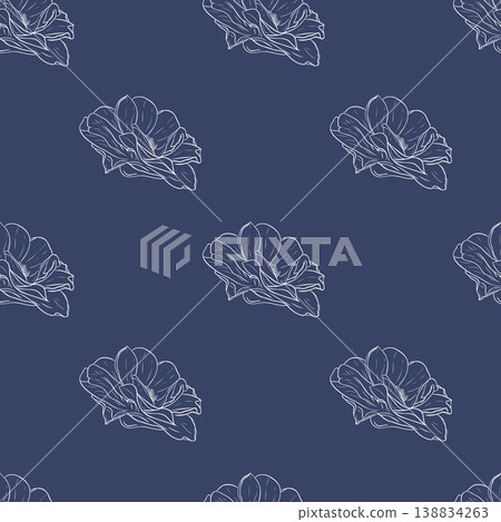 Gorgeous open rose bud. Seamless pattern Gorgeous open rose bud. Seamless pattern 138834263