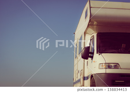 Rv caravan against blue sky Rv caravan against blue sky 138834413