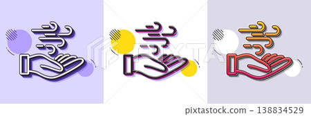 Wind energy line icon. Halftone dotted pattern. Gradient icon with grain shadow. Breeze sign. Ecology power symbol. Line wind energy icon. Various designs. Vector Wind energy line icon. Halftone dotted pattern. Gradient icon with grain shadow. Breeze sign. Ecology power symbol. Line wind energy icon. Various designs. Vector 138834529