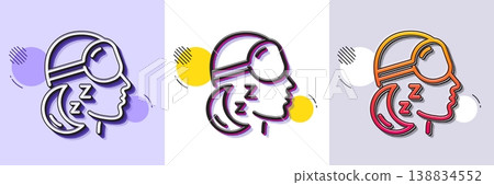 Insomnia line icon. Halftone dotted pattern. Gradient icon with grain shadow. Sleeping goggles sign. Night sleeplessness symbol. Line insomnia icon. Various designs. Vector Insomnia line icon. Halftone dotted pattern. Gradient icon with grain shadow. Sleeping goggles sign. Night sleeplessness symbol. Line insomnia icon. Various designs. Vector 138834552