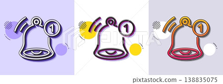 Reminder line icon. Halftone dotted pattern. Gradient icon with grain shadow. Notice bell sign. Notification message symbol. Line reminder icon. Various designs. Vector Reminder line icon. Halftone dotted pattern. Gradient icon with grain shadow. Notice bell sign. Notification message symbol. Line reminder icon. Various designs. Vector 138835075