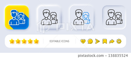 Group line icon. Neumorphic, Flat shadow, 3d buttons. Users or Teamwork sign. Male and Female Person silhouette symbol. Line teamwork icon. Social media icons. Vector Group line icon. Neumorphic, Flat shadow, 3d buttons. Users or Teamwork sign. Male and Female Person silhouette symbol. Line teamwork icon. Social media icons. Vector 138835524