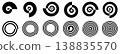 Set of spiral inspired icons / signs, shapes can be used as part of logo 138835570