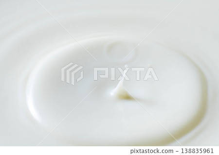 Milk splashes and water droplets Milk splashes and water droplets 138835961