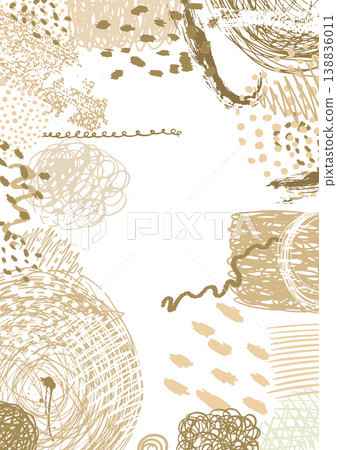 Beige abstract background A4. Hand drawn. Not AI, vector illustration. 138836011