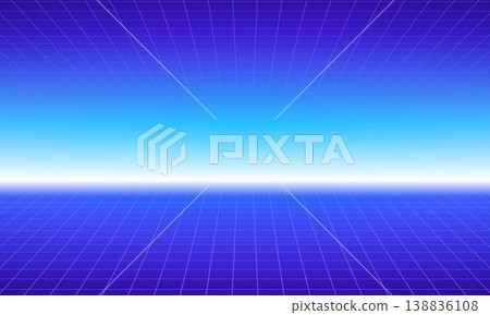 Neon retro futuristic background with glowing purple grid horizon perspective cyberpunk synthwave Neon retro futuristic background with glowing purple grid horizon perspective cyberpunk synthwave 138836108