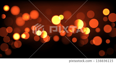 Golden bokeh light effect glowing blurred circles background. Blurred bokeh abstract background. 138836115