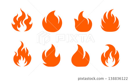 Fire flame vector hot icon. Fire abstract bonfire flammable background flame icon. Fire flame vector hot icon. Fire abstract bonfire flammable background flame icon. 138836122