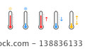 Thermometer temperature weather sun cold logo indicator hot snowflake illustration. Control warm 138836133