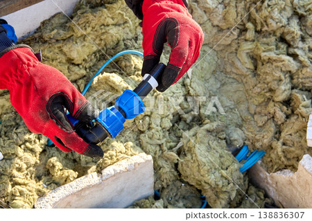 For connection of HDPE pipes are used fittings with compression ring. For connection of HDPE pipes are used fittings with compression ring. 138836307