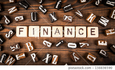 Finance Word Formed With Wooden Letter Blocks on Table Finance Word Formed With Wooden Letter Blocks on Table 138836590