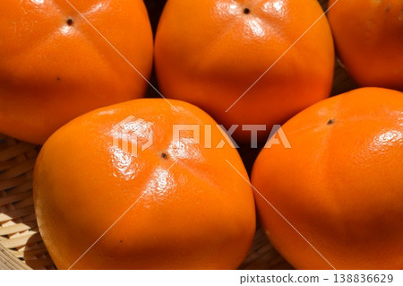 Harvested persimmon fruit Shonai persimmon 138836629