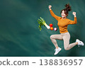 An active woman shopping at the supermarket 138836957