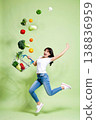 An active woman shopping at the supermarket 138836959