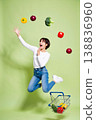 An active woman shopping at the supermarket 138836960
