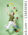 An active woman shopping at the supermarket 138836961