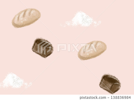 White bread loaf and rye bread with flour on light background, rustic bakery White bread loaf and rye bread with flour on light background, rustic bakery 138836984