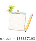 Notes and pencil watercolor illustration business resource 138837193