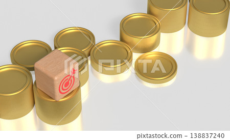 Financial Target Goal Concept with Coins Stack Investment Strategy 3d render. Financial Target Goal Concept with Coins Stack Investment Strategy 3d render. 138837240