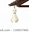 An illustration of a teru teru bozu, a traditional rain-repelling doll. 138837460