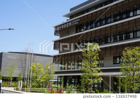 High-rise buildings stand out against the blue sky - April 25, Nishi-Kokubunji City Hall 138837498