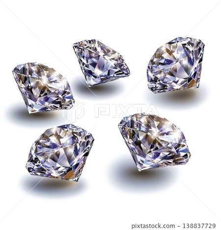 Sparkling Diamonds on White Background for Elegant Designs 138837729