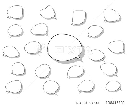 A set of soft, shadowed speech bubble templates (black and white). A set of soft, shadowed speech bubble templates (black and white). 138838231