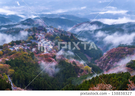 A fantastical misty landscape: Yoshino's thousand cherry trees A fantastical misty landscape: Yoshino's thousand cherry trees 138838327