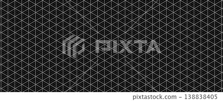 Technical drawing sheet isometric triangle geometry, margin layout blueprint style. Triangle lattice structure planning Technical drawing sheet isometric triangle geometry, margin layout blueprint style. Triangle lattice structure planning 138838405