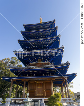 The five-story pagoda of Nakayama-dera Temple, viewed from above. The five-story pagoda of Nakayama-dera Temple, viewed from above. 138838469