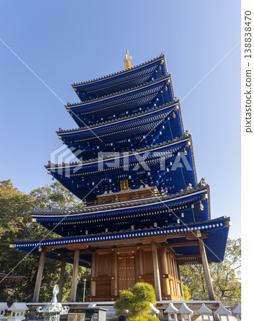 The five-story pagoda of Nakayama-dera Temple, viewed from above. The five-story pagoda of Nakayama-dera Temple, viewed from above. 138838470