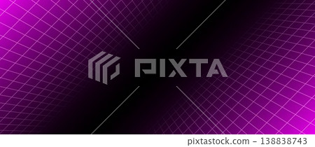 Pink glow neon wireframe background. Shining checkered grid floor plane in deep perspective. Bright retro futuristic diagonal wallpaper. Arcade game sci fi matrix rotating surface. Vector backdrop Pink glow neon wireframe background. Shining checkered grid floor plane in deep perspective. Bright retro futuristic diagonal wallpaper. Arcade game sci fi matrix rotating surface. Vector backdrop 138838743