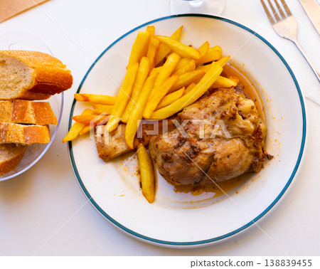 Close up of delicious fried knuckle with potatoes Close up of delicious fried knuckle with potatoes 138839455