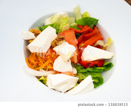 Vegetarian salad with cheese and walnut Vegetarian salad with cheese and walnut 138839515