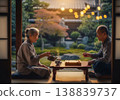 Seniors relaxing on the veranda 138839737