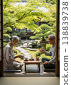 Seniors relaxing on the veranda 138839738