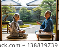 Seniors relaxing on the veranda 138839739