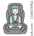 兒童汽車座椅上的男孩插圖 138839962