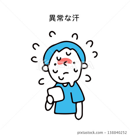 一幅男子大汗淋漓的插圖 138840252