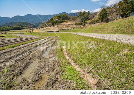 Terraced rice fields in Ogi, Otsu City, Shiga Prefecture Terraced rice fields in Ogi, Otsu City, Shiga Prefecture 138840269