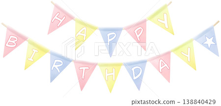 生日花圈 - 生日快樂水彩插畫 生日花圈 - 生日快樂水彩插畫 138840429