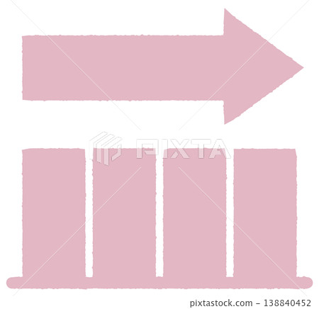 Simple line and bar graph icons, parallel, pink. Simple line and bar graph icons, parallel, pink. 138840452