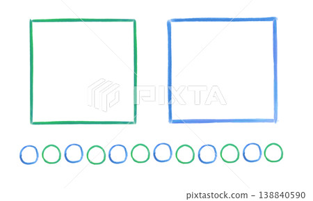 Watercolor-style square frame and circular decorative illustration Watercolor-style square frame and circular decorative illustration 138840590