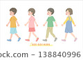 兒童行走的插圖 138840996