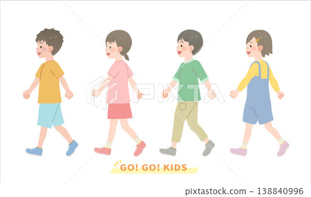 兒童行走的插圖 兒童行走的插圖 138840996