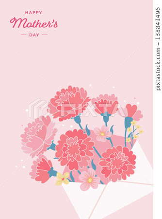 母親節康乃馨向量插圖背景 138841496