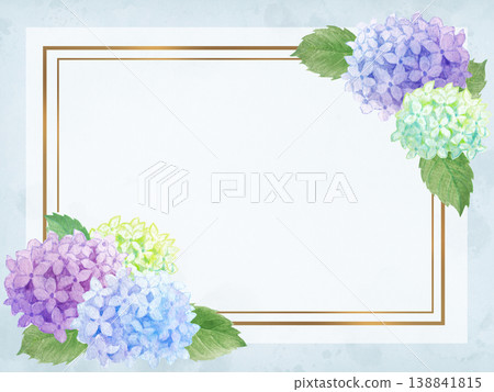 水彩繡球花畫框 水彩繡球花畫框 138841815