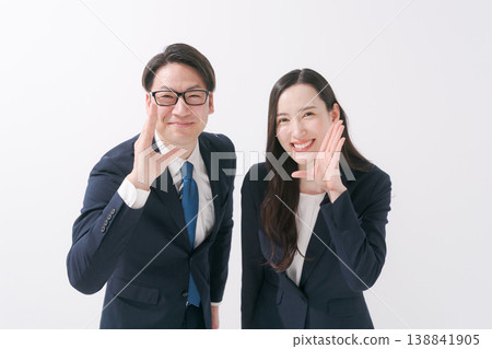 A businessman making an appeal A businessman making an appeal 138841905