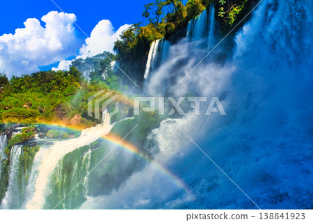 Iguazu Falls, a World Heritage Site, and cumulonimbus clouds (composite view) Iguazu Falls, a World Heritage Site, and cumulonimbus clouds (composite view) 138841923
