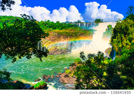 Iguazu Falls, a World Heritage Site, and cumulonimbus clouds (composite view) Iguazu Falls, a World Heritage Site, and cumulonimbus clouds (composite view) 138841930